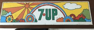 Vintage 36 " Long Peter Max Style 7 - Up Double Sided Metal Advertising Sign