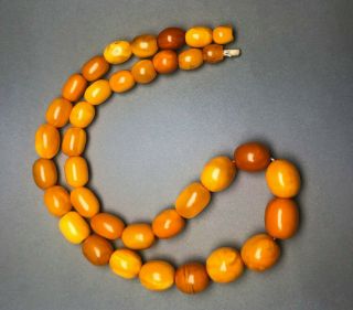 ANTIQUE BALTIC AMBER NECKLACE 35g. 2