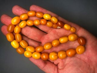 ANTIQUE BALTIC AMBER NECKLACE 35g. 5