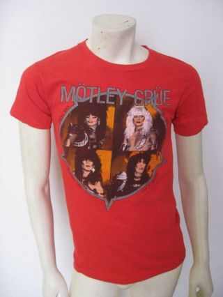 Vintage Motley Crue 1983 Shout At The Devil Metallic Silver T Shirt Size X - Large