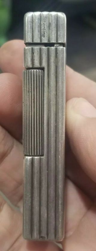 Vintage Dunhill Sterling.  925 Cigarette Lighter Made In Switzerland 2