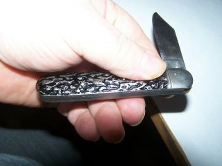 VINTAGE SCHRADE KNIFE 7 IN.  OPEN METAL SCALES GEO SCHRADE NO WOBBLE 1940 ' S 5
