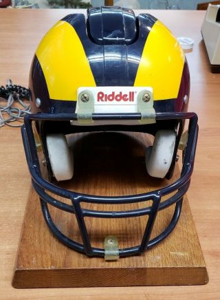 Rams Vintage Riddell Nfl Los Angeles Helmet Telephone Phone Solid Oak Base 1999