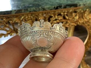 RARE Miniature Dollhouse Artisan Obidiah Fisher STERLING SILVER Punch Bowl 1:12 5