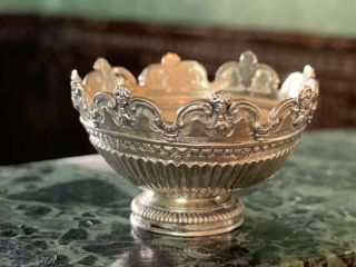 RARE Miniature Dollhouse Artisan Obidiah Fisher STERLING SILVER Punch Bowl 1:12 7