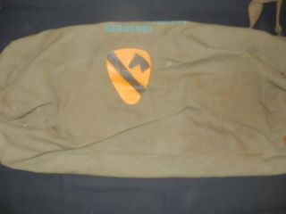 Vintage WWII Army Duffel Bag - Japan - 1st Calvary 3