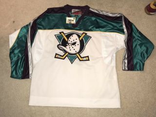 Anaheim Mighty Ducks Vintage Proline NHL Hockey Jersey Tags Large Authnetic 2