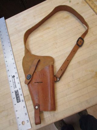 Vintage Wwii Us Army Military M3 Leather Shoulder Holster Boyt