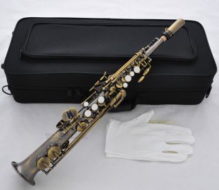 Professional Antique Brass Eb Sopranino Saxophone Sax Low Bb To High E With Case