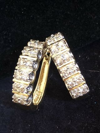 Vintage Estate 14k Yellow Gold Natural Diamond Earrings 1 Tcw Appraisal