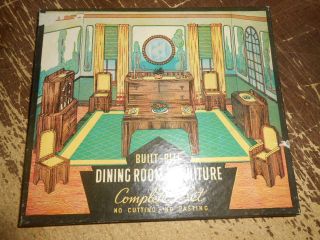 1940s Built Rite Dining Room Doll House Furniture Kit Unstarted 46