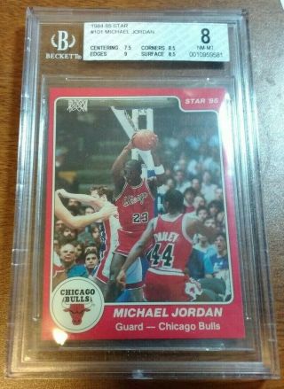 1984 - 85 Michael Jordan Star 101 Xrc Rookie Bgs 8.  0 Nm - Mt Rare Nearly 8.  5