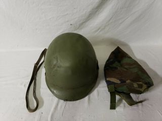 Wwii U.  S.  Gi.  Helmet And Shell & Liner,  Front Seam
