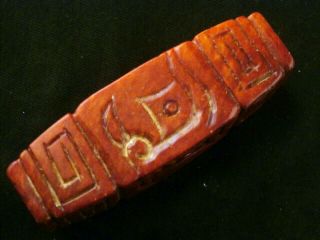 Chinese Jade Hand Carved Amulet Mask Square Cong Pendant Y102