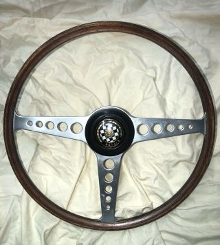 16 " Jaguar Vintage Steering Wheel Xke Etype With Horn Button