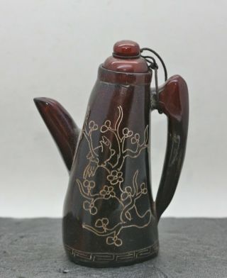 Antique Chinese Hand Crafted Teapot Shape Water Dropper Made Of Buffalo Horn