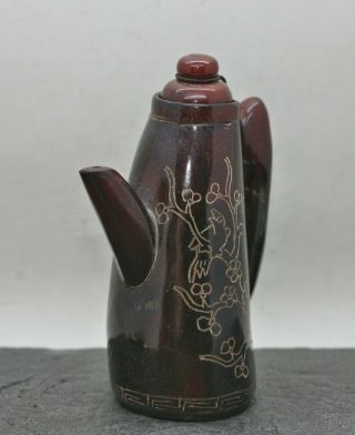 Antique Chinese Hand Crafted Teapot Shape Water Dropper Made Of Buffalo Horn 2