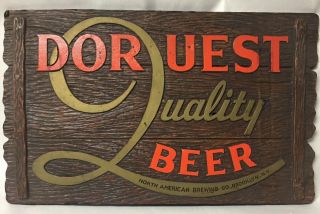 Vintage Dorquest Quality Beer Advertising Sign Easel Back Composite,  Brooklyn Ny