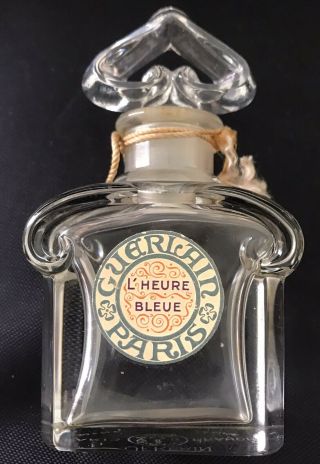 STUNNING 1920s RARE L ' HEURE BLEUE BY GUERLAIN PARIS BACCARAT PERFUME BOTTLE 4IN 2