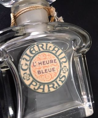 STUNNING 1920s RARE L ' HEURE BLEUE BY GUERLAIN PARIS BACCARAT PERFUME BOTTLE 4IN 5
