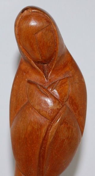 J.  Pinal Hand Carved Wood Cubist Madonna Sculpture,  13 