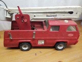 Vintage 1970 ' s Tonka Snorkel Fire Truck Engine Pressed Steel 3