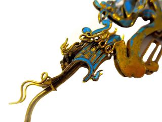 KINGFISHER Feather SILVER Gilt SPOON Dragon PHOENIX 19th CENTURY Chinese 3