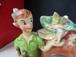 RARE Vintage Walt Disney Peter Pan Mantle Ceramic Mantle Clock 2