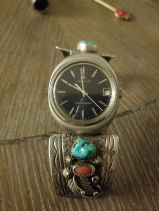 Jaeger Lecoultre Master Quartz Vintage Watch 1970s With Silver Watch Band Unique