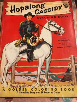 Hopalong Cassidy 1951 Coloring Book William Boyd Cover Doubleday Co 88 Pages