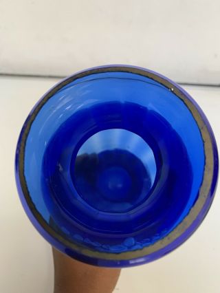 Mary Gregory Glass Vase Hand Painted (cobalt Blue) 6