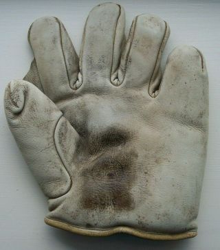 1910 Antique Goldsmith Top Line 46x White Buckskin Full Web Baseball Glove Patch
