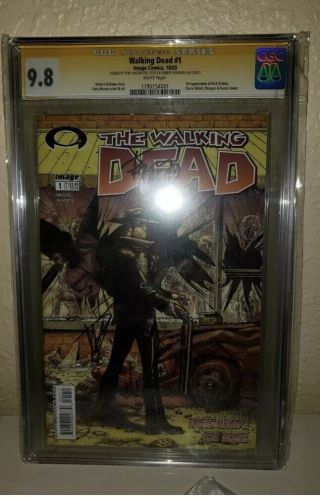 Walking Dead 1 Cgc 9.  8 Signed X2 Kirkman And Moore,  Only One On Ebay Look Rare