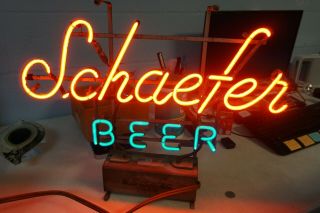 Vintage Schaefer Beer Neon Electric Sign Acme Electric Gas Tube Sign