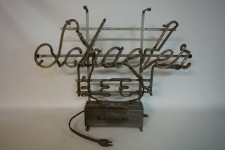 Vintage Schaefer Beer Neon Electric Sign Acme Electric Gas Tube Sign 2
