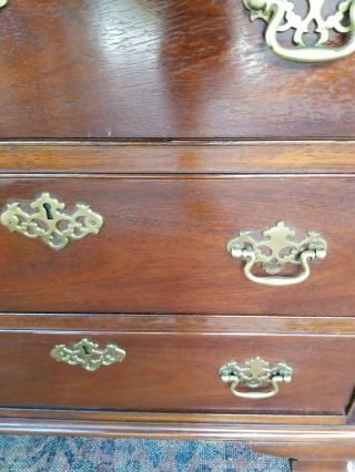 Vintage Baker Furniture 18th Century Chippendale Style Mahogany Tall Chest Fine 10