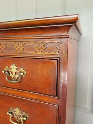 Vintage Baker Furniture 18th Century Chippendale Style Mahogany Tall Chest Fine 6