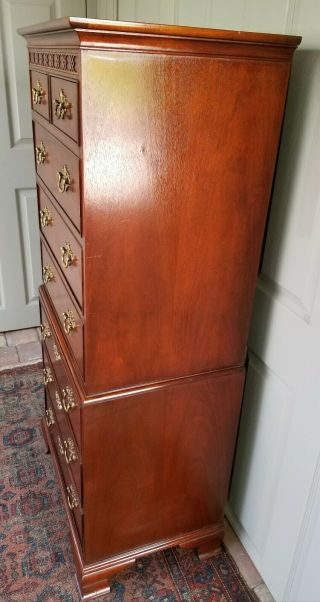 Vintage Baker Furniture 18th Century Chippendale Style Mahogany Tall Chest Fine 9