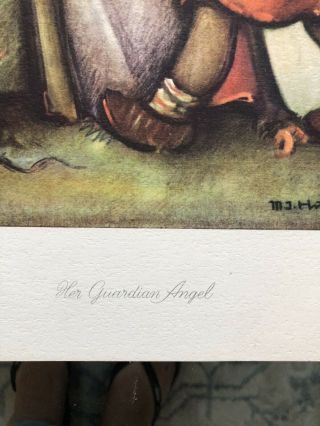 Vintage M.  J.  Hummel Her and His Guardian Angel 1940’s Picture/Prints 7