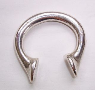 Antique Silver Plated Bronze Brass African Manilla Currency Torque Barter Ring