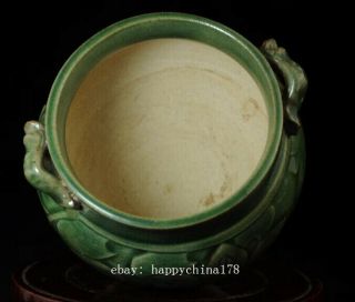 china old hand - made green glaze porcelain hand painted lotus incense burner b02 7