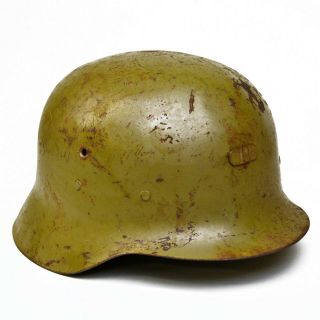 Vintage Wwii Era Spanish German Steel Helmet W/ Liner -