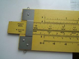 VINTAGE BIG 4 - FOOT LONG PICKETT SLIDE RULE N1010 - TRI SIGN TEACHER ' S AID 3