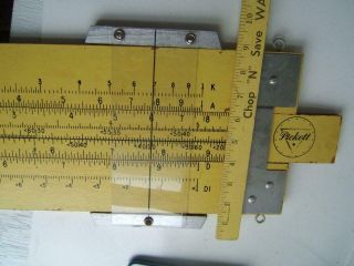 VINTAGE BIG 4 - FOOT LONG PICKETT SLIDE RULE N1010 - TRI SIGN TEACHER ' S AID 7