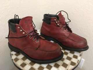 Vintage Usa Moc Toe Red Wing Oxblood Leather Lace Up Boots 13 E