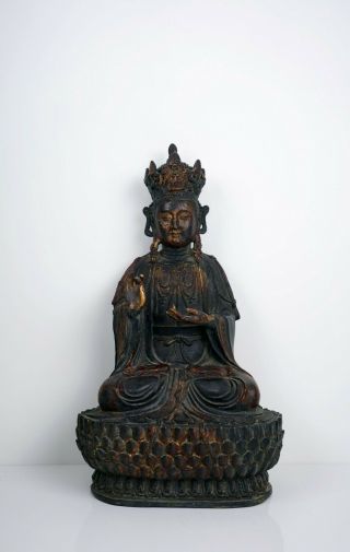 A Finely Cast Bronze Figure Of Seated Avalokiteśvara