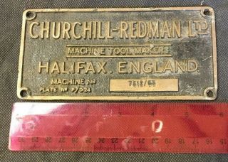 Fantastic Churchill - Redman Ltd Machine Tool Makers Advertising Sign (d8)