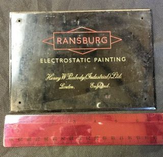 Fantastic Ransburg Electrostatic Painting Electrial Plastic Advertising Sign D8