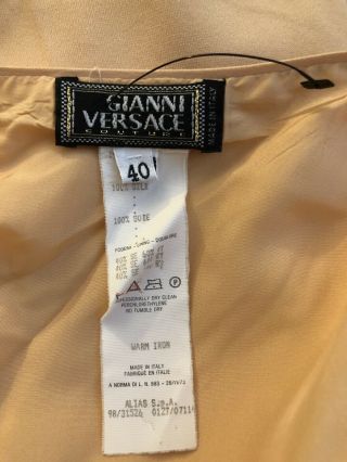 GIANNI VERSACE Vintage Runway Cutout Embellished Peach Dress Gown IT 40 7