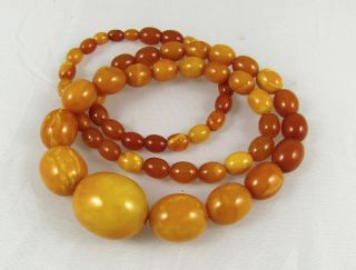 32 gr.  100 NATURAL BALTIC AMBER BEAD NECKLACE,  BUTTERSCOTCH,  EGG YOLK,  CHINESE 5